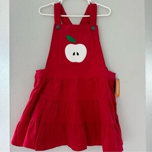 Gymboree Girls and Toddler Embroidered Sleeveless Skirtall Jumpers Apple Red 5T
